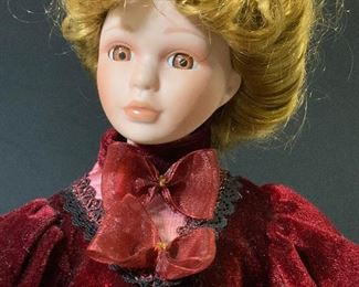 Vintage Victorian Style Porcelain Standing Doll