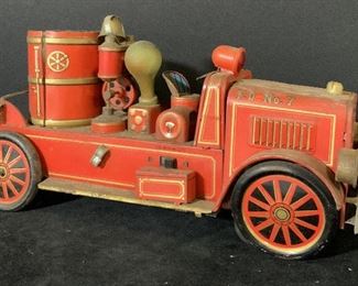 Vintage F.D NO. 7 FIRE ENGINE Tin Toy