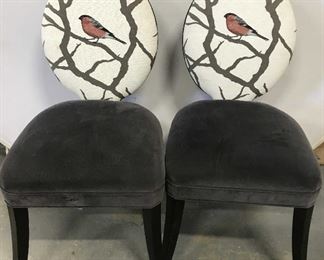 Pair Upholstered Side Chairs