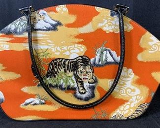Women’s Handbag with Bead work Tiger Motif