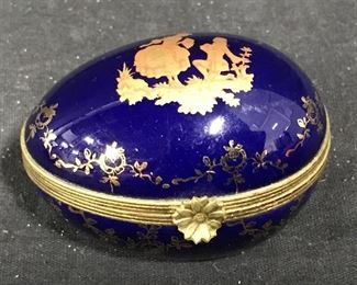 Limoges French Porcelain Egg Pill Box