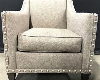Upholstered Armchair W Nailhead Detail