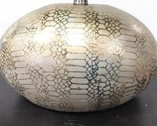 Gold Leafed Football Shaped Porcelain Lamp