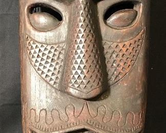 Far East Asian Hand Carved Wooden Mask