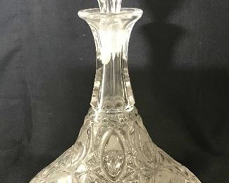 Thick walled Cut Glass Decanter & Stopper