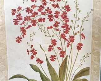 GLORIA ERIKSEN Signed Litho Red Begonias