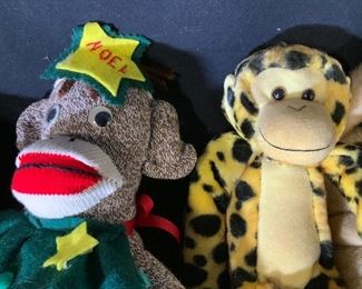 Lot 7 Monkey Stuffed Animals