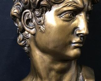 Composite Gold Painted Bust of David