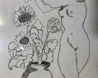 NOLAN WINKLER Signed Female Nude Engraving 1990
