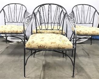 Set 4 Outdoor Metal Patio Chairs