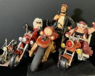 Lot 4 Tabletop Standing Motorcyclist Figurals
