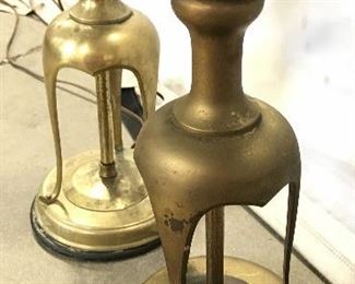 Pair Vintage Brass Tabletop Lamps
