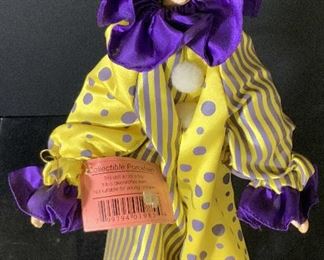 BUBBLES Collectible Porcelain Standing Clown Doll