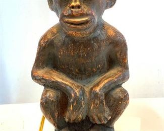 Sculpted Monkey Figural Table Lamp