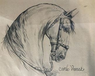 Carle Vernet Horse Lithograph