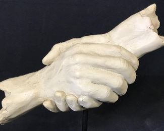 Composite Hands Clasping Sculpture