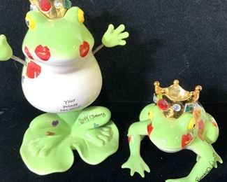 Lot 3 FANCIFUL FROGS Prince Charming Ceramics,more