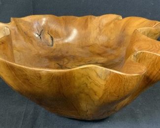 Hand Carved Free Form Wood Bowl