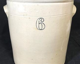 Antique Ceramic American Crock W Handles