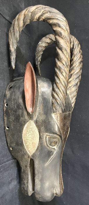 Ivory Coast Tribal Antelope Senufu Helmet Mask
