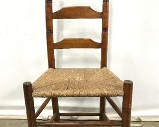 Antique Carved Wooden Ladder Back Chair