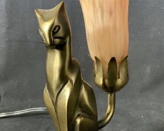 Art Deco Style Cat Lamp