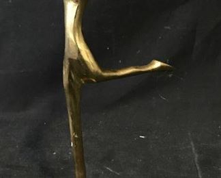 Gold Toned Metal Art Deco Figural Sculpture