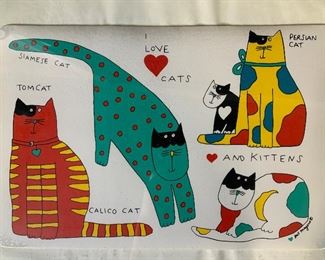 PAT MEYERS I Love Cats Lithograph Artwork
