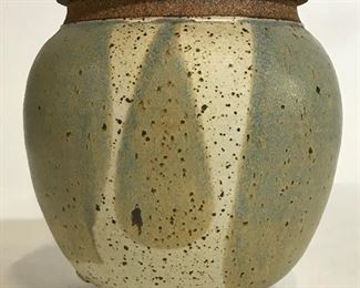 Vintage Signed Art Pottery Stoneware Lidded Jar
