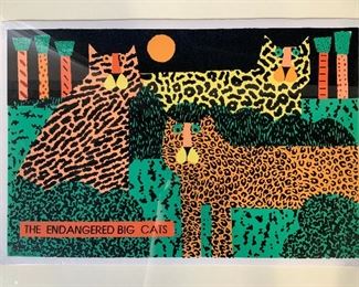 PAT MEYERS The Endangered Big Cats Lithograph