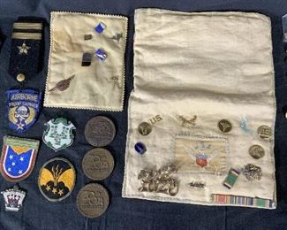 Lot 63 Military Buttons, Pins, and Patches