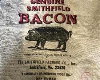 Vintage LuterÂ’s Genuine Smithfield Bacon Bag