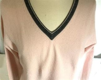 FORTÉ PINK CASHMERE PULLOVER SWEATER