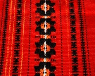 Handmade Patterned Red Wool Tasseled Runner