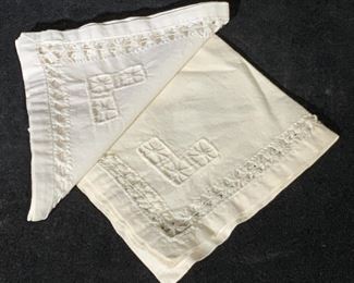 Lot7 Vntg Collect. Embroidered White Table Linens