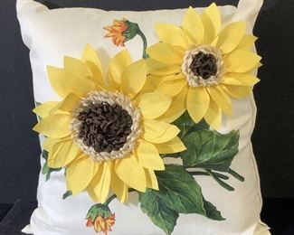 COLLECTIONS ETC Polyester Sunflower Throw Pillow