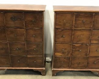 Pair Antique Apothecary Chests