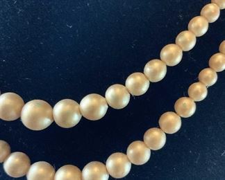 Vintage Gold toned 2 Strand Bead Necklace