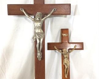 Pair Vintage Crucifixes