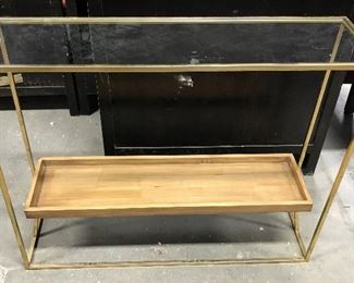 Gold Metal Glass Top Console Table