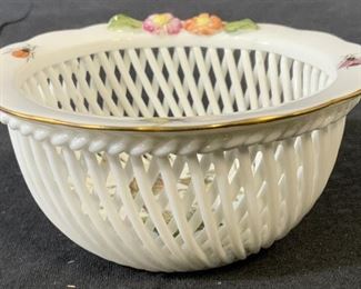 HEREND Open Weave Porcelain Bowl