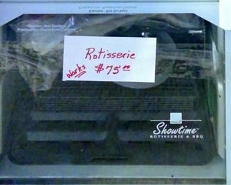 Roast a chicken or small turkey with this Rotisserie.