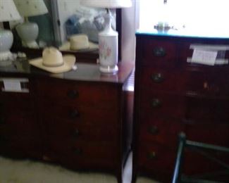 DIY? Nice chest of drawer and triple dresser - just need a little loving care. 