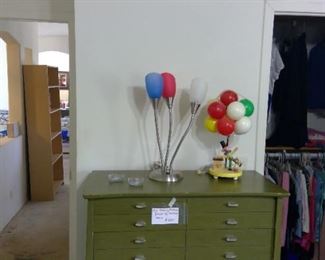 Vintage dresser, DIY project? Unusual lamps.