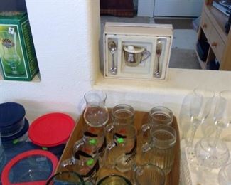 TR sterling silver baby cup, fork & spoon