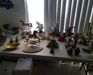 Brass and ceramic display pieces