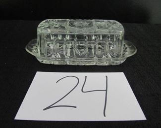 Vintage glass butter dish