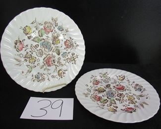Pair Staffordshire Bouquet plates