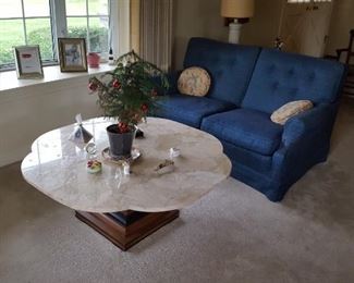 Travertine coffee table