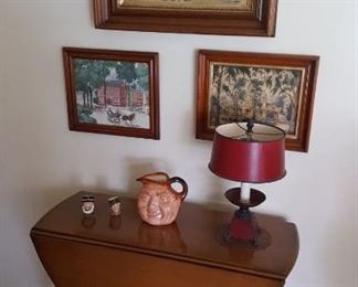 Antique drop leaf table with Queen Anne legs